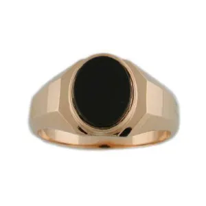 10K Yellow Gold Onyx Men's Ring