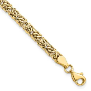 14K Yellow Gold 5MM Men's Byzantine Bracelet