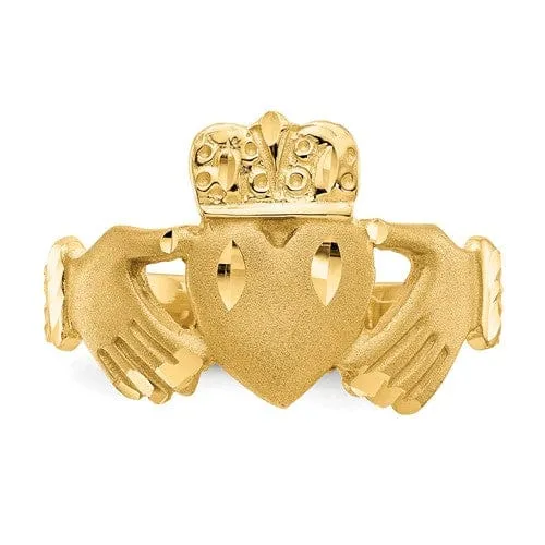14k yellow gold D.C mens claddagh ring