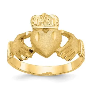 14k yellow gold D.C mens claddagh ring