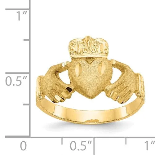 14k yellow gold D.C mens claddagh ring