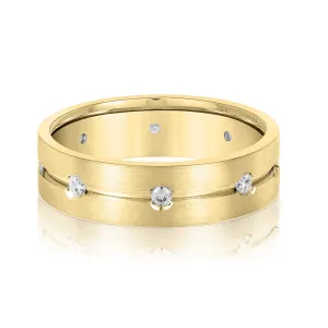 14K Yellow Gold Men's 6MM Diamond Eternity Wedding Ring (.25ctw)