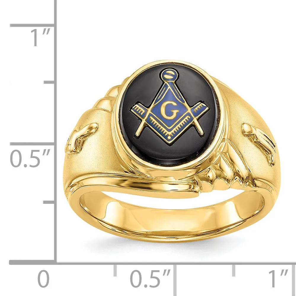 14k Yellow Gold Men's Masonic Ring