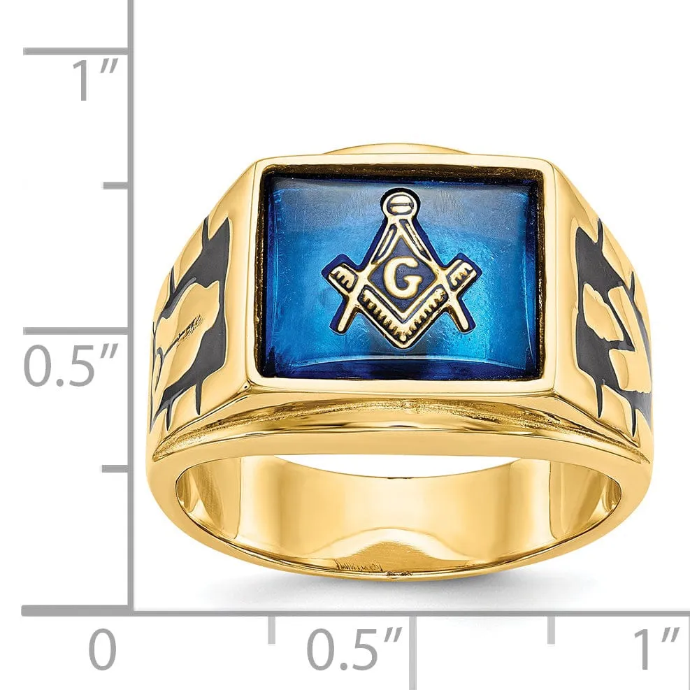 14k Yellow Gold Men's Masonic Ring