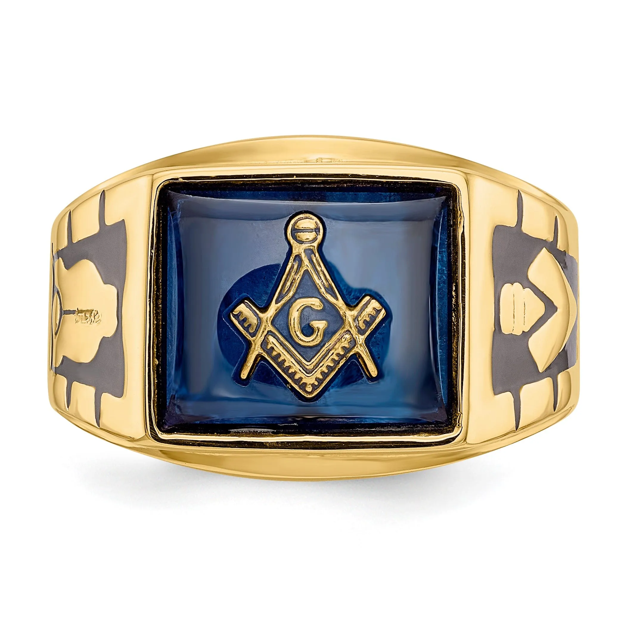 14k Yellow Gold Men's Masonic Ring