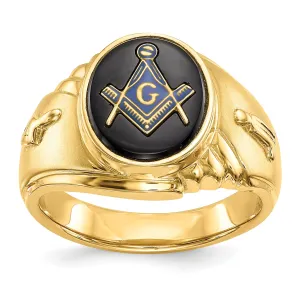 14k Yellow Gold Men's Masonic Ring