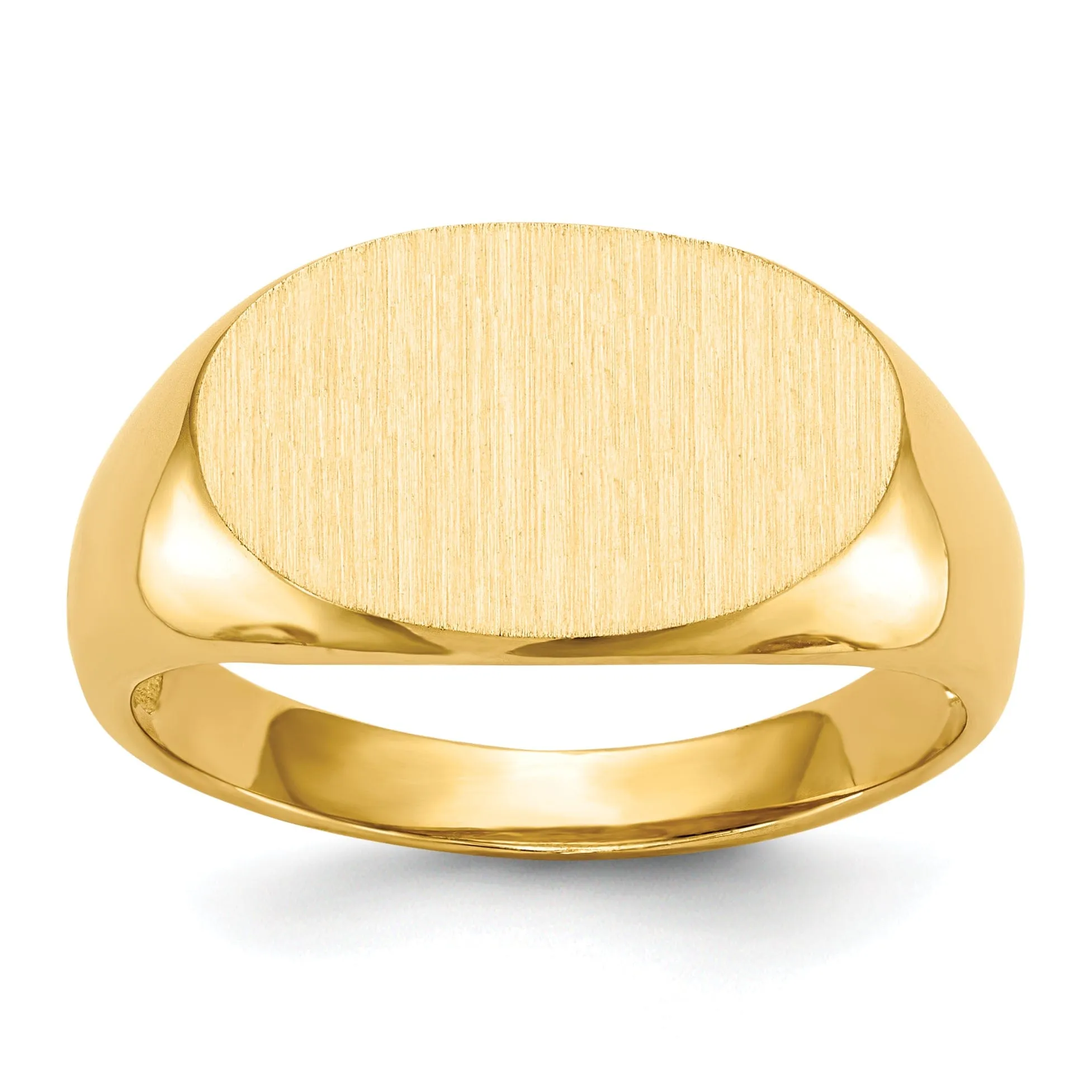 14k Yellow Gold Men's Open Back Signet Ring