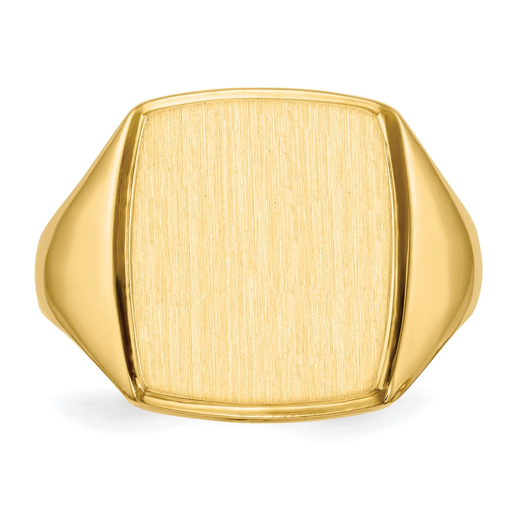 14k Yellow Gold Men's Open Back Signet Ring