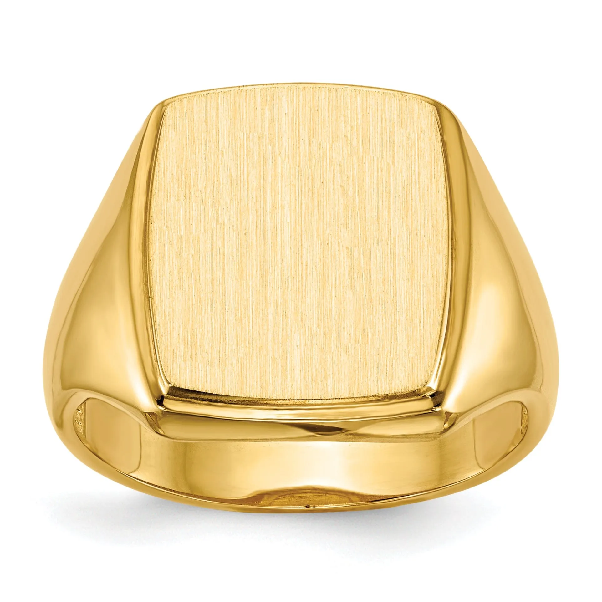 14k Yellow Gold Men's Open Back Signet Ring