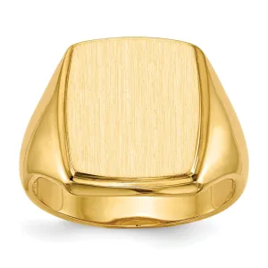 14k Yellow Gold Men's Open Back Signet Ring
