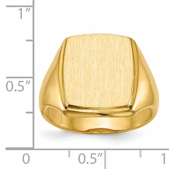 14k Yellow Gold Men's Open Back Signet Ring