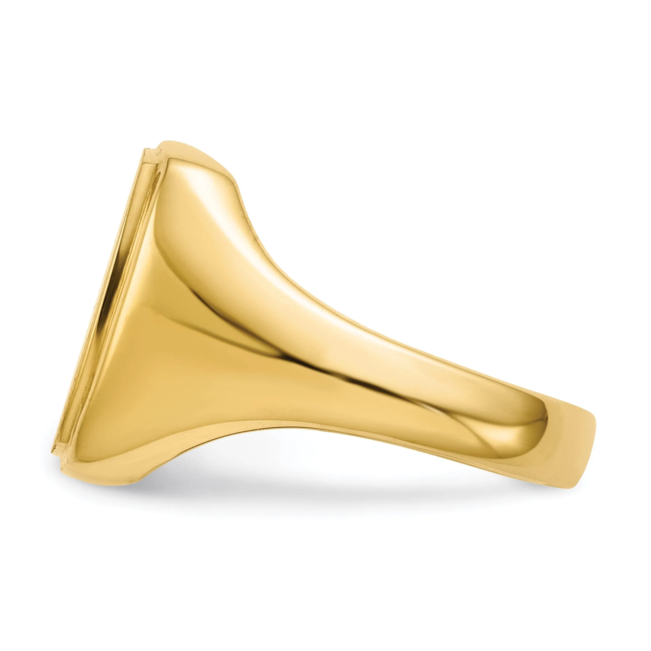 14k Yellow Gold Men's Open Back Signet Ring