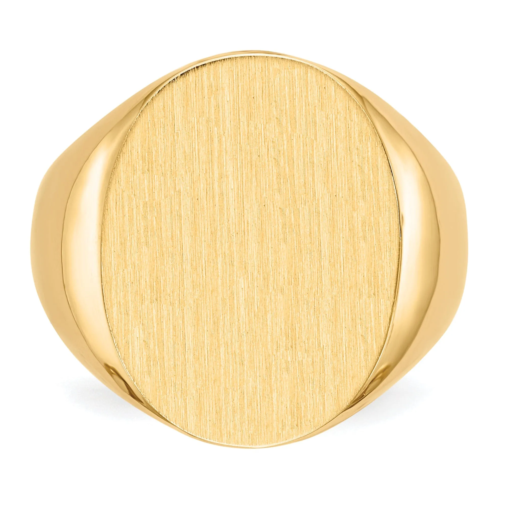 14k Yellow Gold Men's Polished Signet Ring