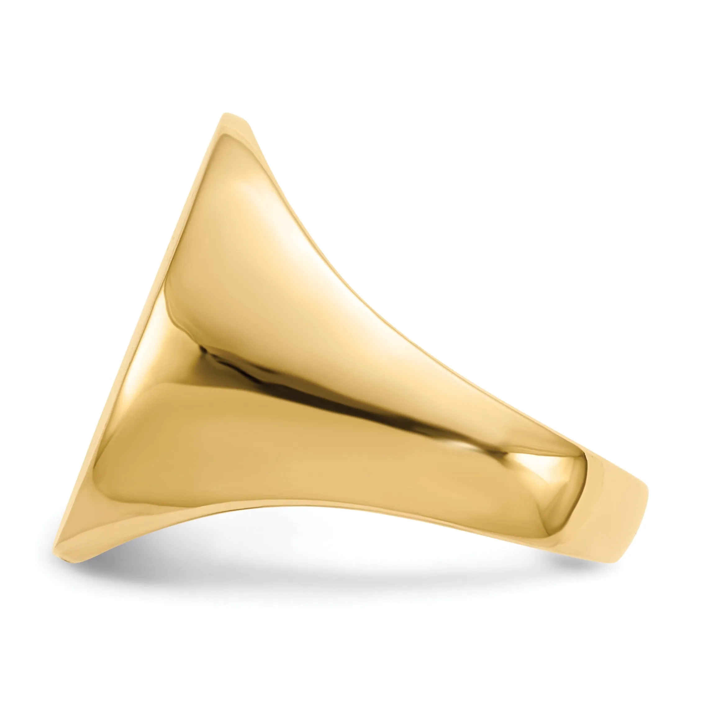 14k Yellow Gold Men's Polished Signet Ring