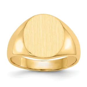14k Yellow Gold Men's Polished Signet Ring
