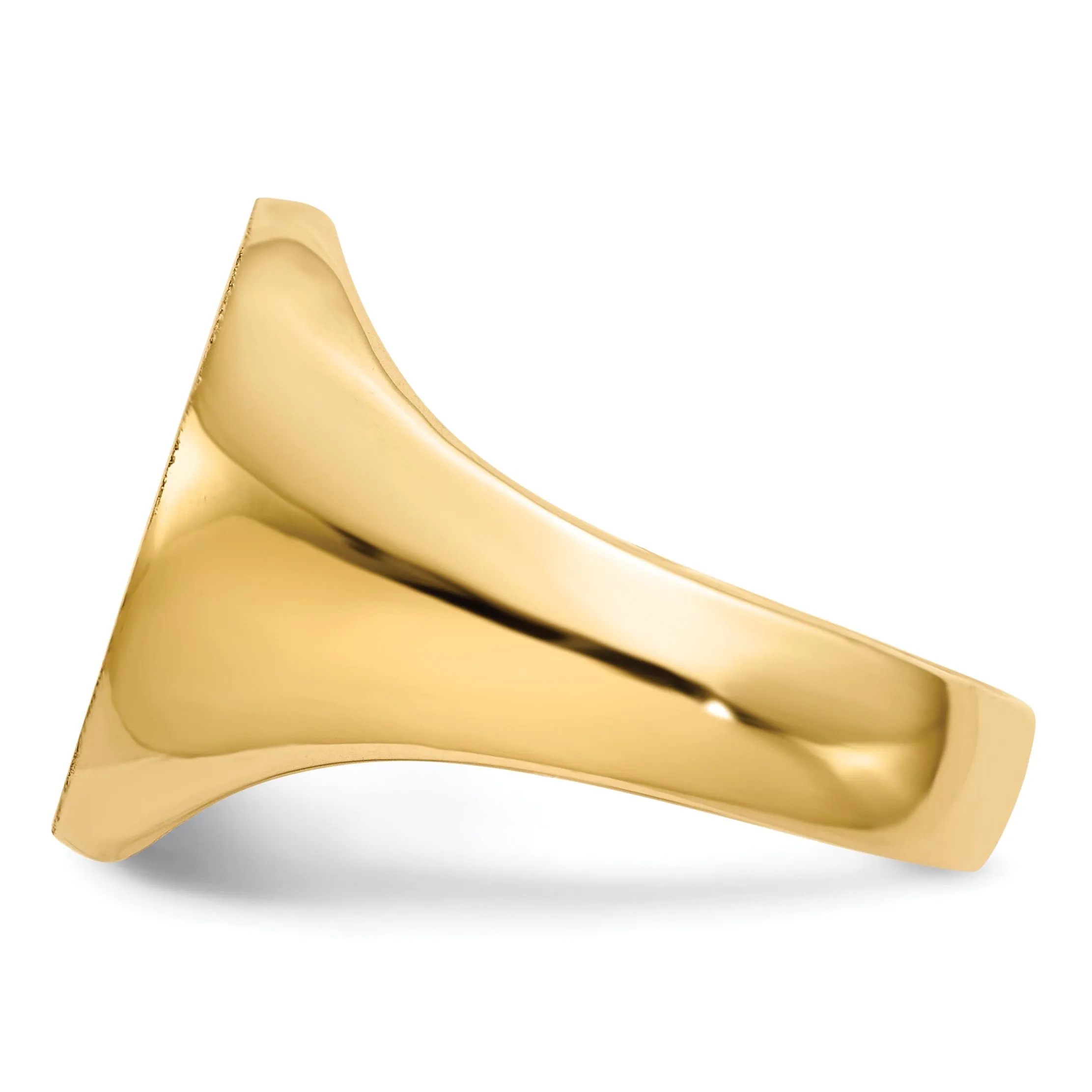 14k Yellow Gold Men's Polished Signet Ring