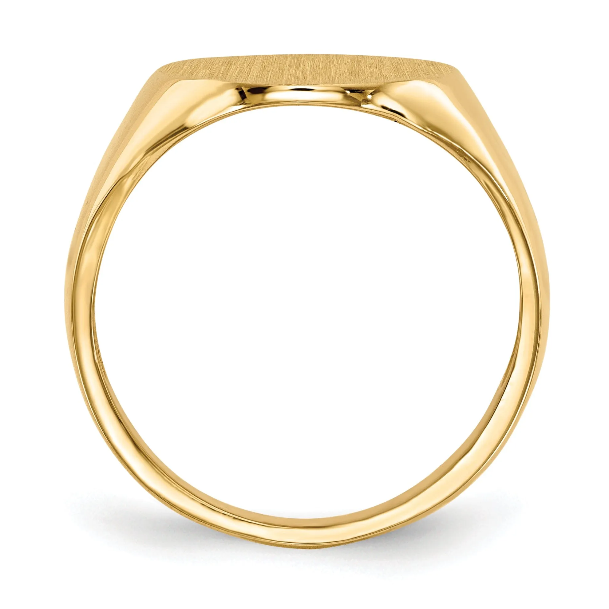 14k Yellow Gold Men's Polished Signet Ring