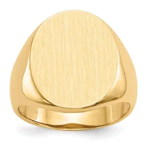 14k Yellow Gold Men's Polished Signet Ring