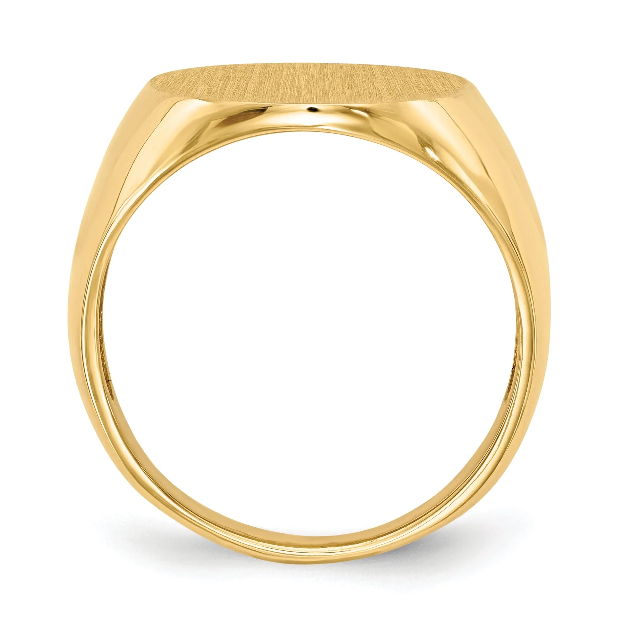 14k Yellow Gold Men's Polished Signet Ring