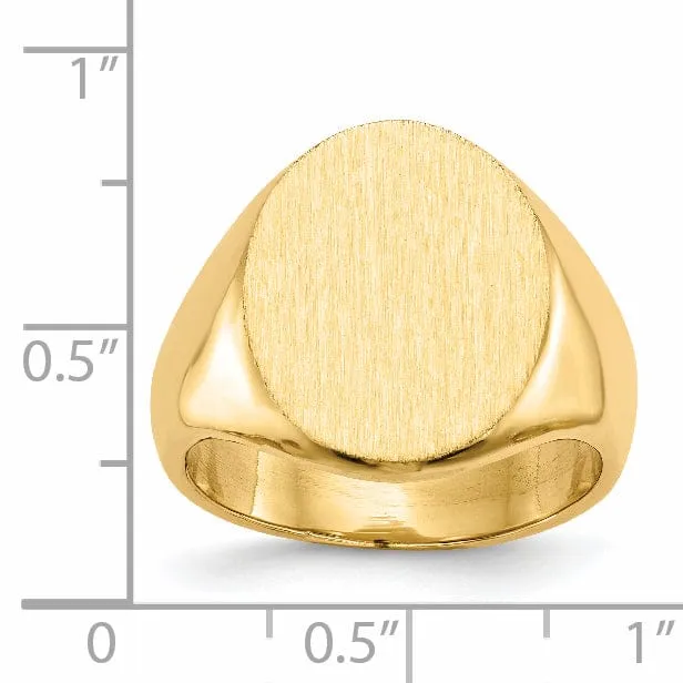 14k Yellow Gold Men's Polished Signet Ring