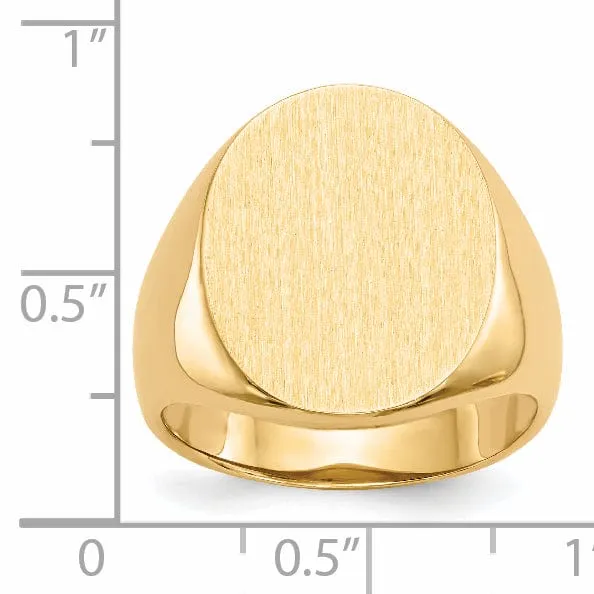 14k Yellow Gold Men's Polished Signet Ring