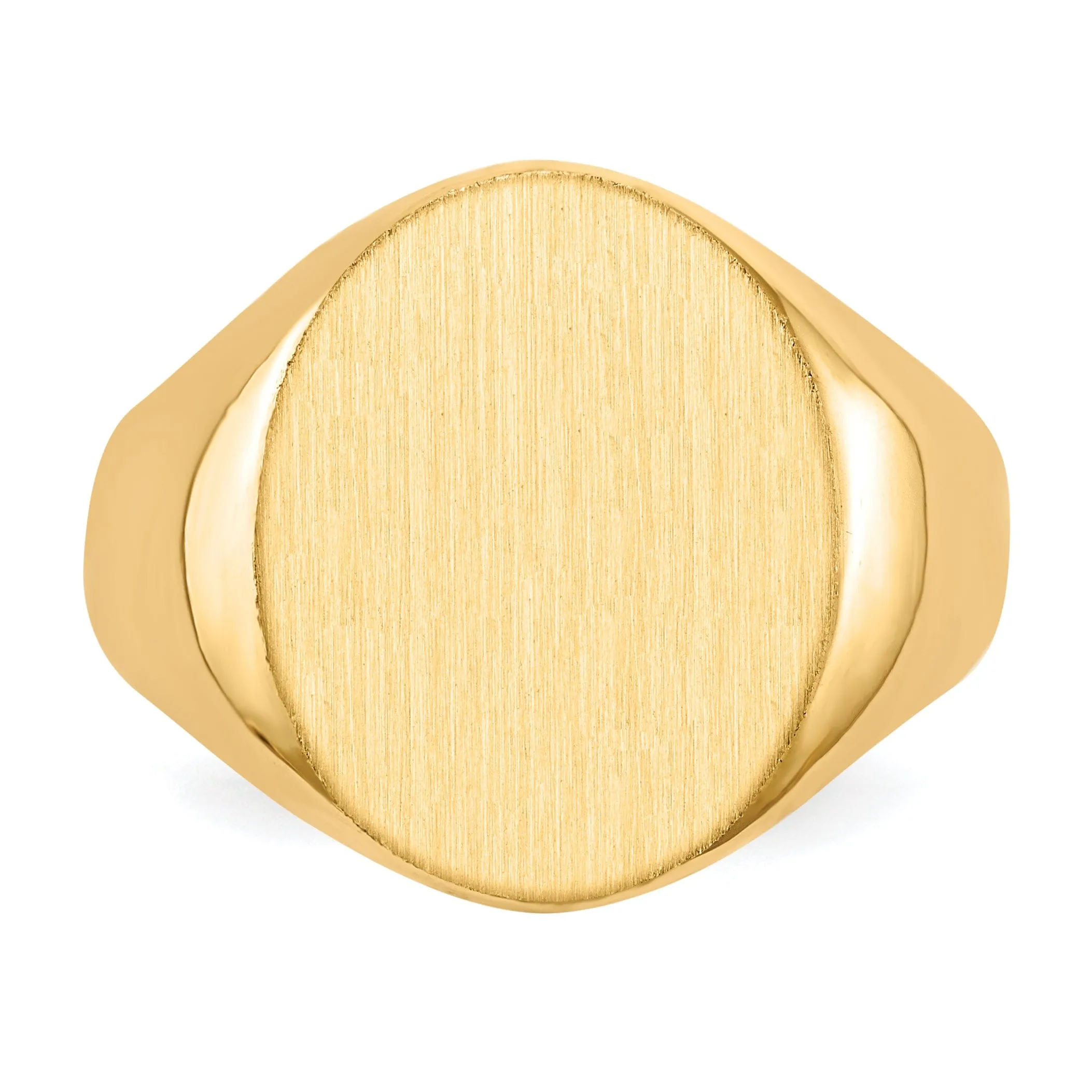 14k Yellow Gold Men's Polished Signet Ring