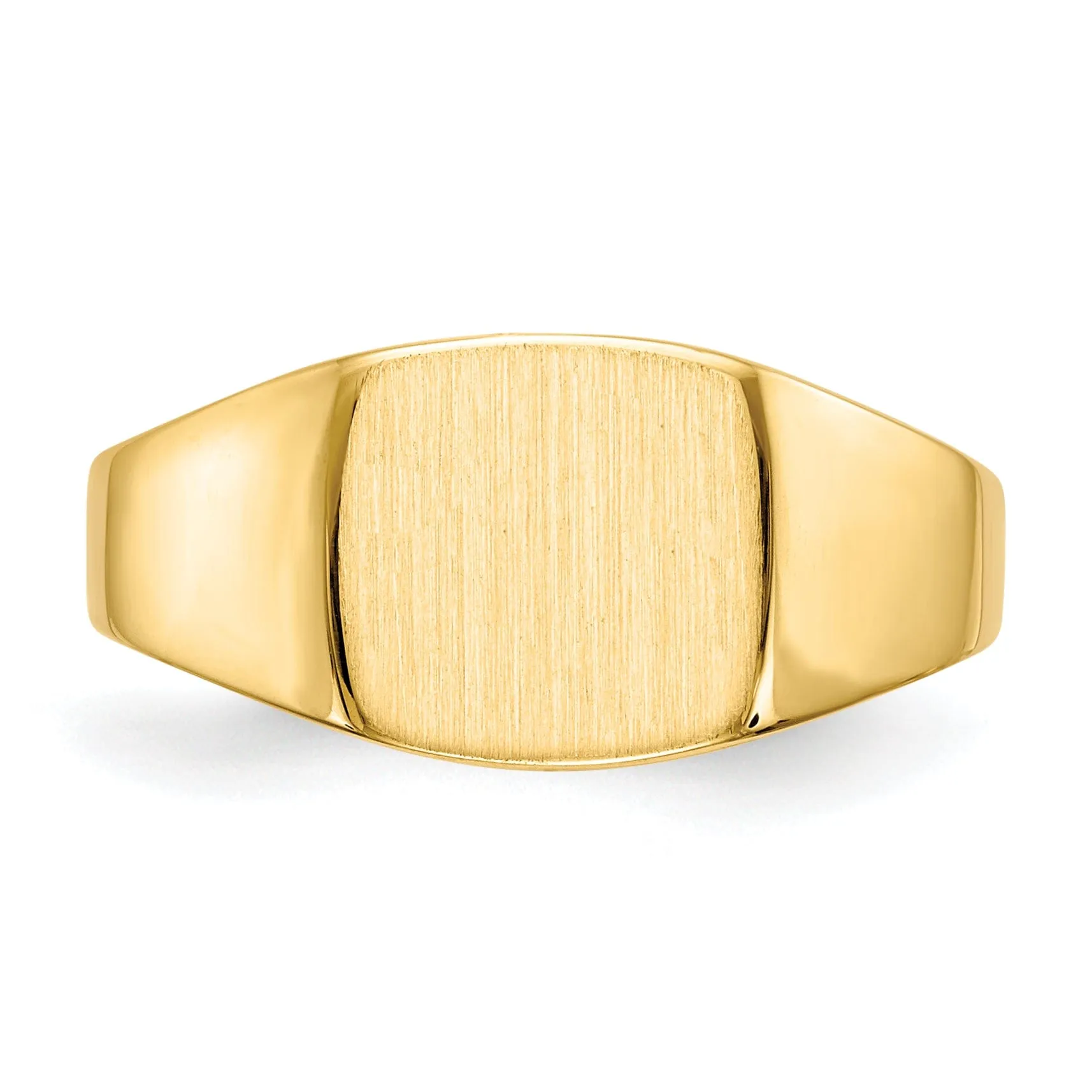 14k Yellow Gold Men's Solid Back Signet Ring