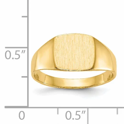 14k Yellow Gold Men's Solid Back Signet Ring