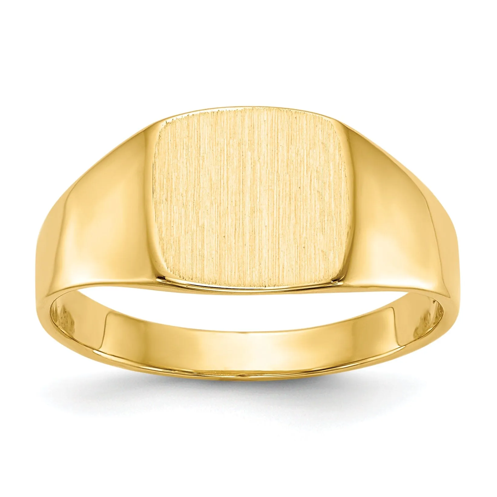 14k Yellow Gold Men's Solid Back Signet Ring