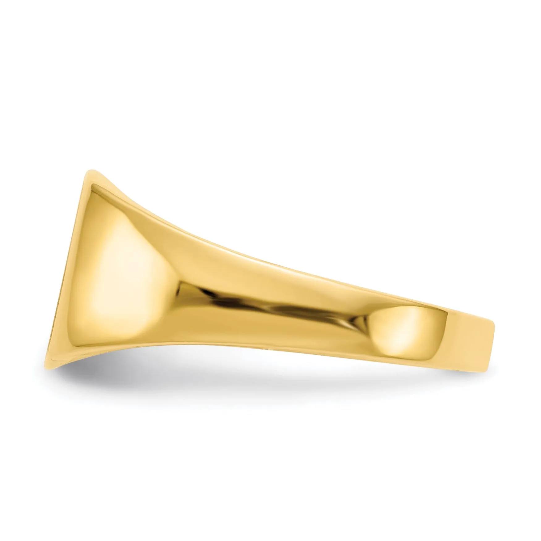14k Yellow Gold Men's Solid Back Signet Ring