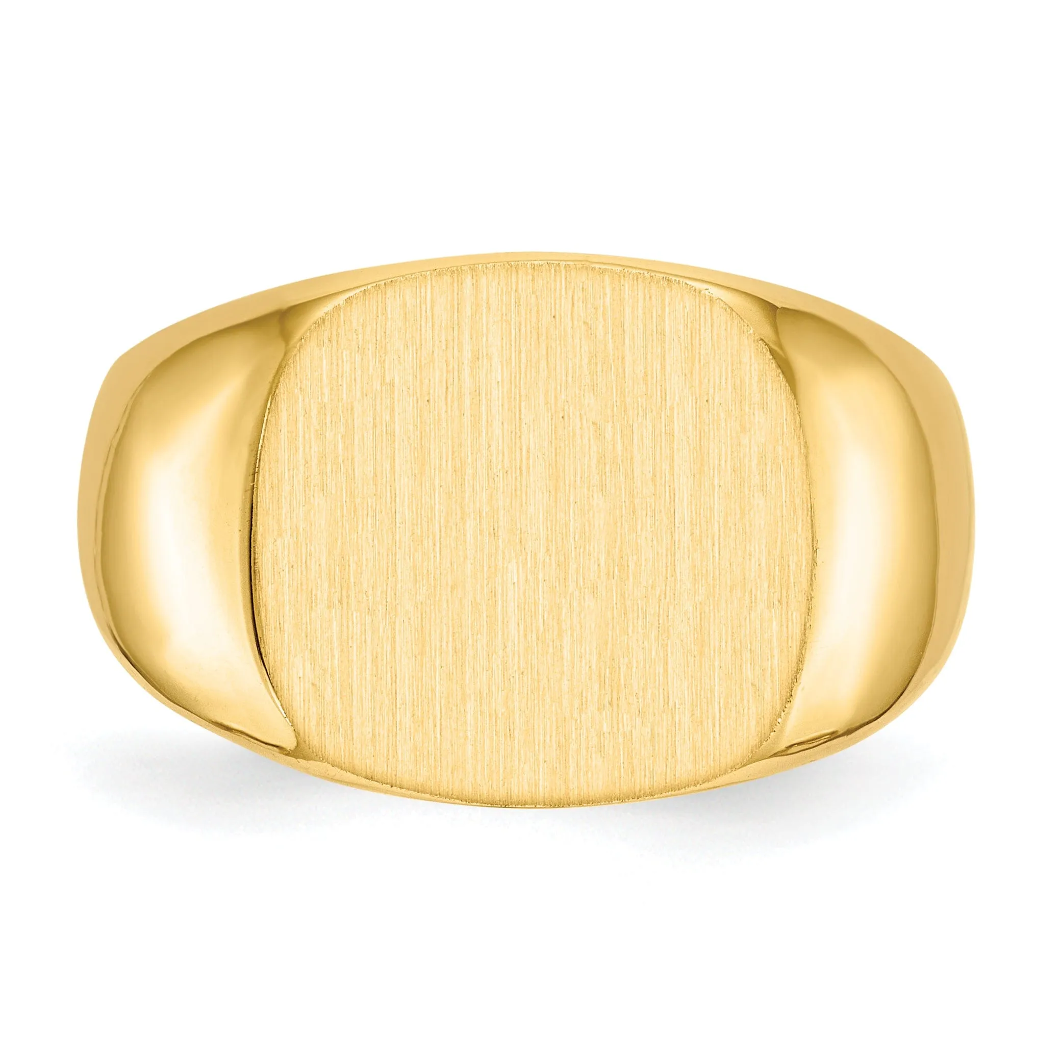 14k Yellow Gold Men's Solid Back Signet Ring