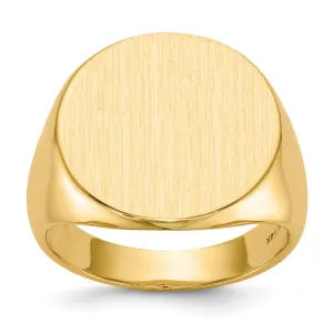 14k Yellow Gold Men's Solid Back Signet Ring