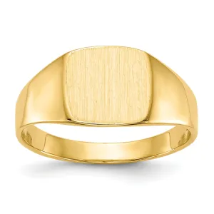 14k Yellow Gold Men's Solid Back Signet Ring