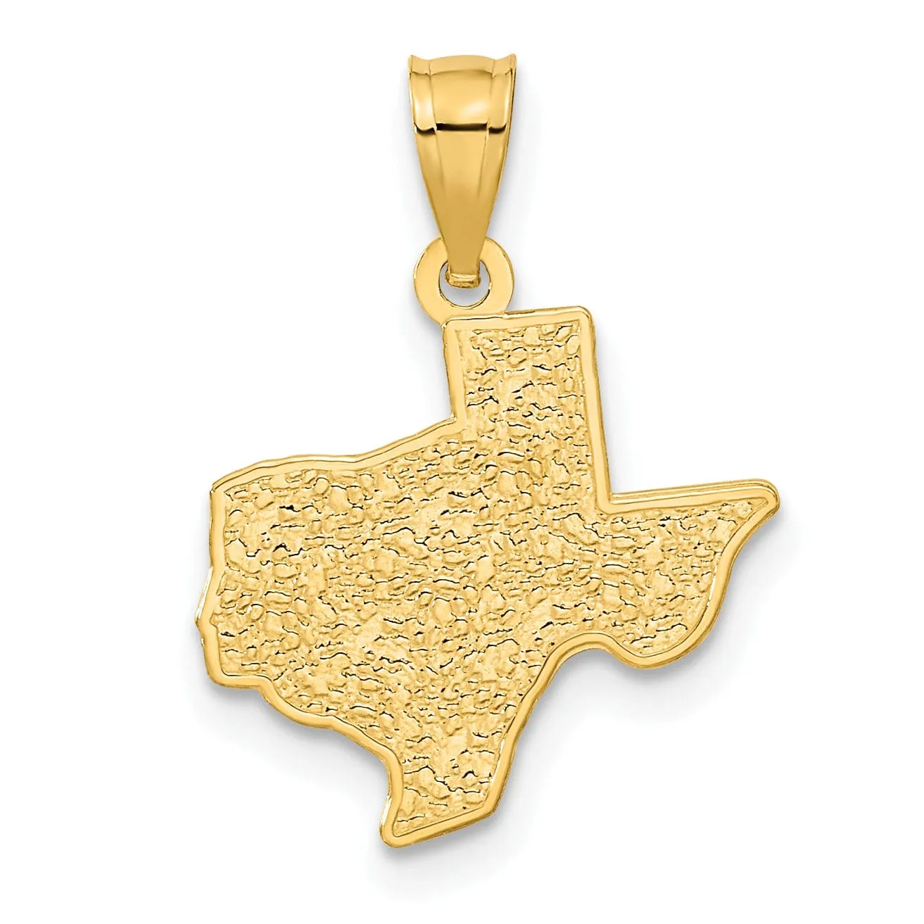 14k Yellow Gold Polished Finish Map State of TEXAS Pendant