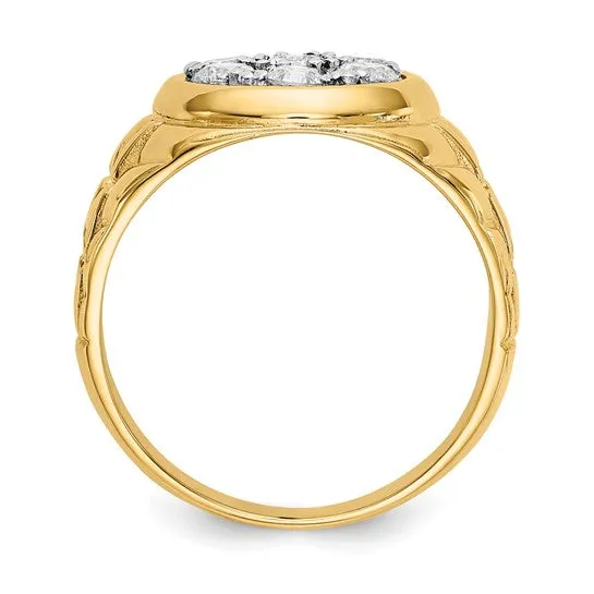 14k Yellow Gold Polished Men's 1ct. Diamond Ring
