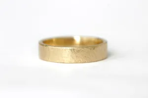 14k yellow gold wedding ring or stacker with shallow line texture