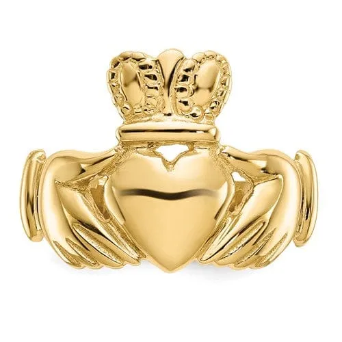 14kt yellow gold mens claddagh ring