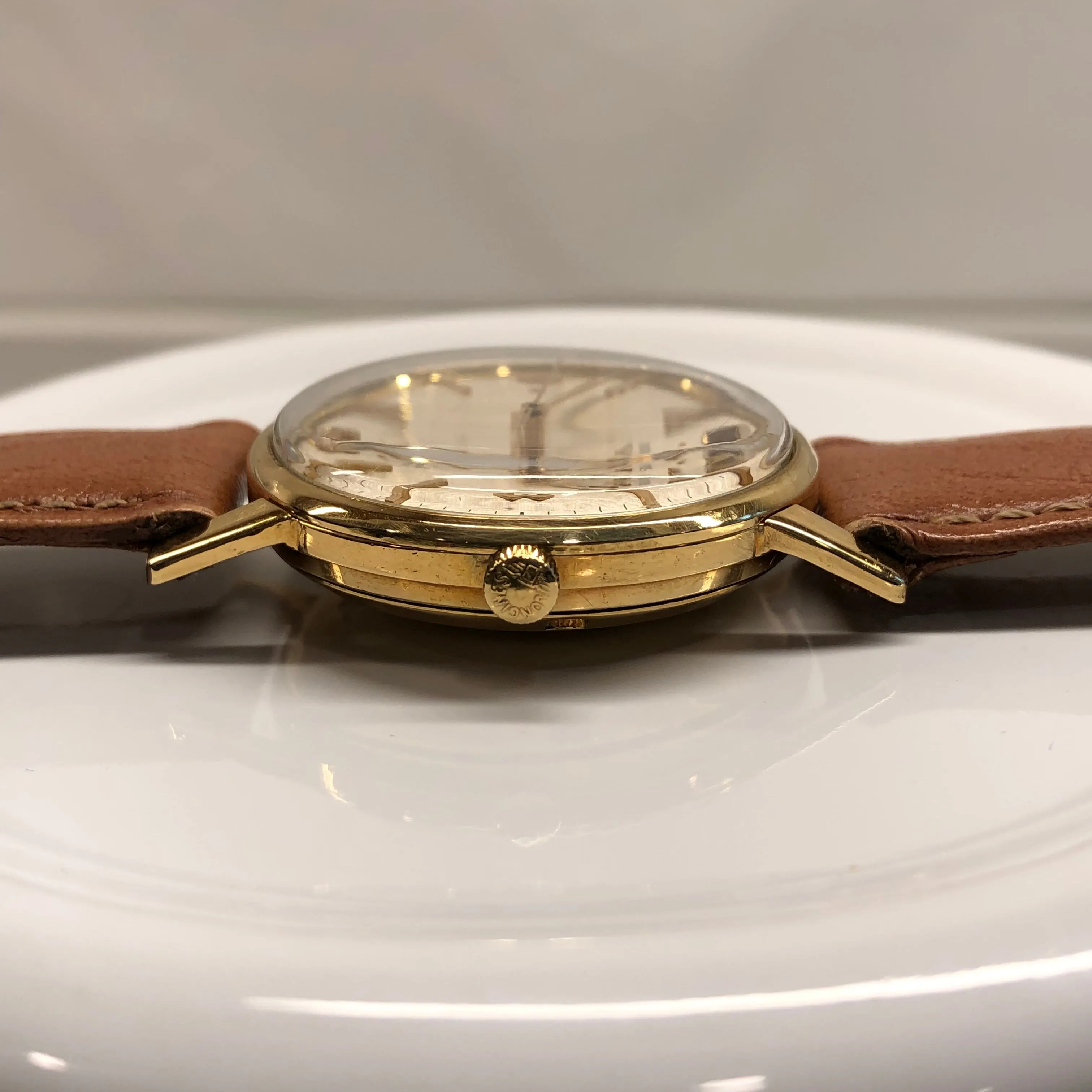 1950s Longines Conquest 9025 18K Yellow Gold Automatic Wristwatch