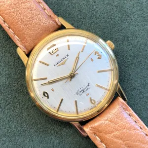 1950s Longines Conquest 9025 18K Yellow Gold Automatic Wristwatch