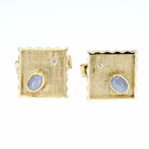 1960s Star Sapphire and Diamond Cufflinks