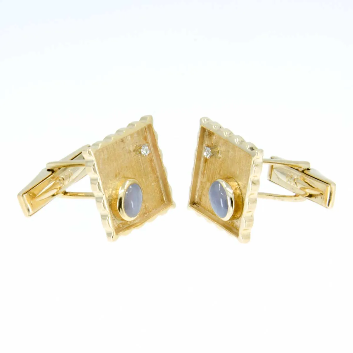 1960s Star Sapphire and Diamond Cufflinks