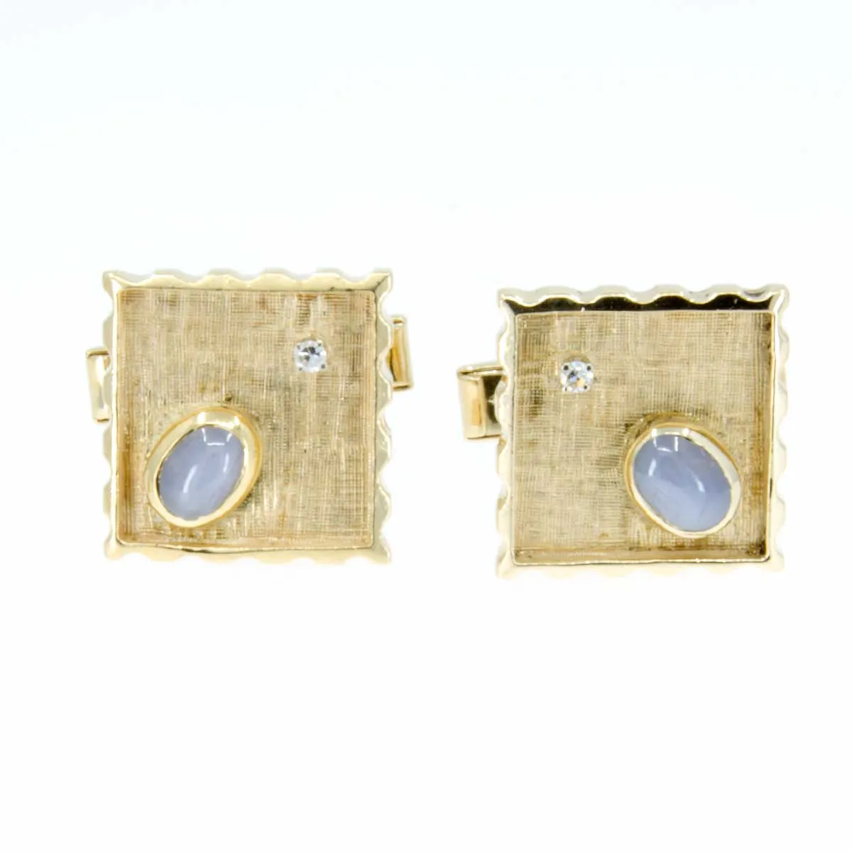 1960s Star Sapphire and Diamond Cufflinks