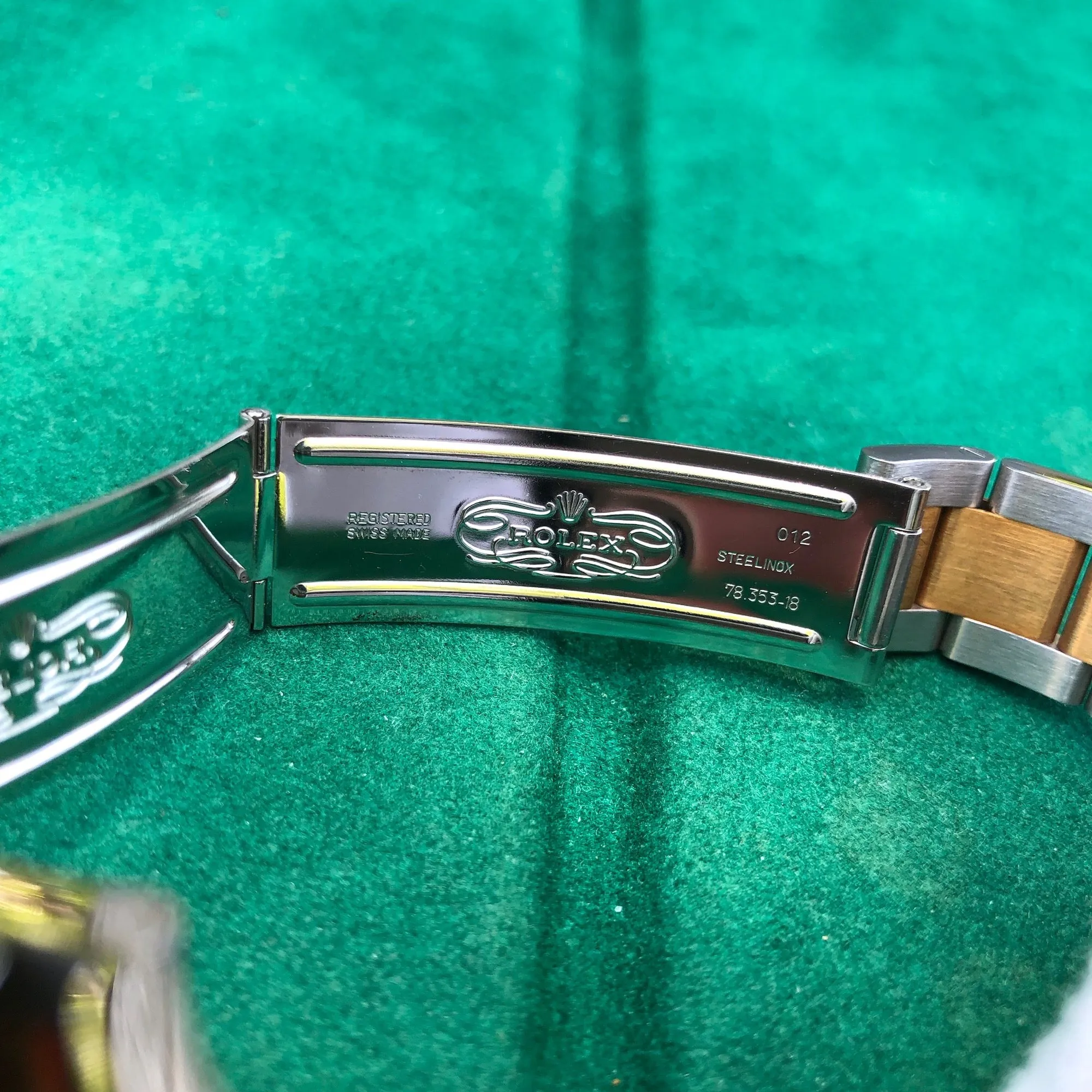 1974 Vintage Rolex Date 1500 Two Tone Champagne Stick Automatic Wristwatch New Old Stock