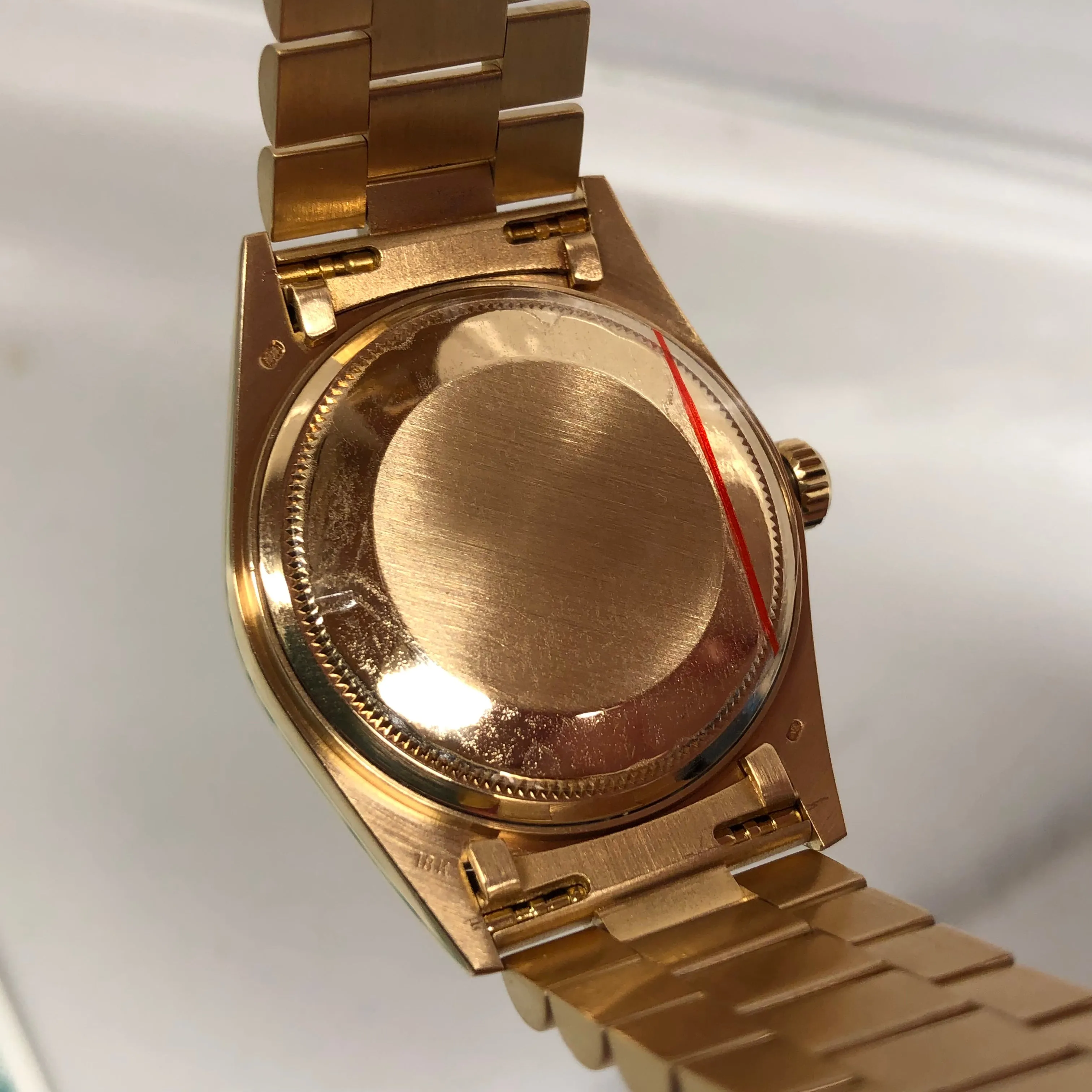 1985 Rolex President 18038 Day Date Yellow Gold Champagne Wristwatch with Papers