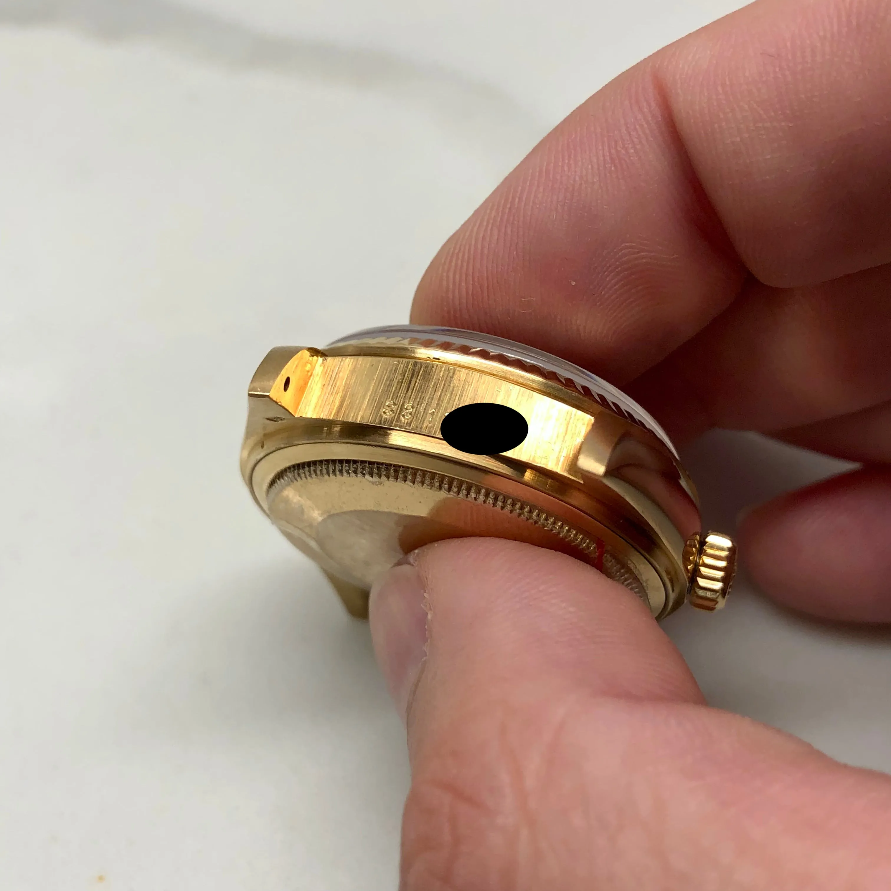 1985 Rolex President 18038 Day Date Yellow Gold Champagne Wristwatch with Papers