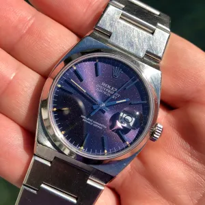 1987 Rolex Datejust Oysterquartz 17000 Tropical Purple Dial Steel Wristwatch