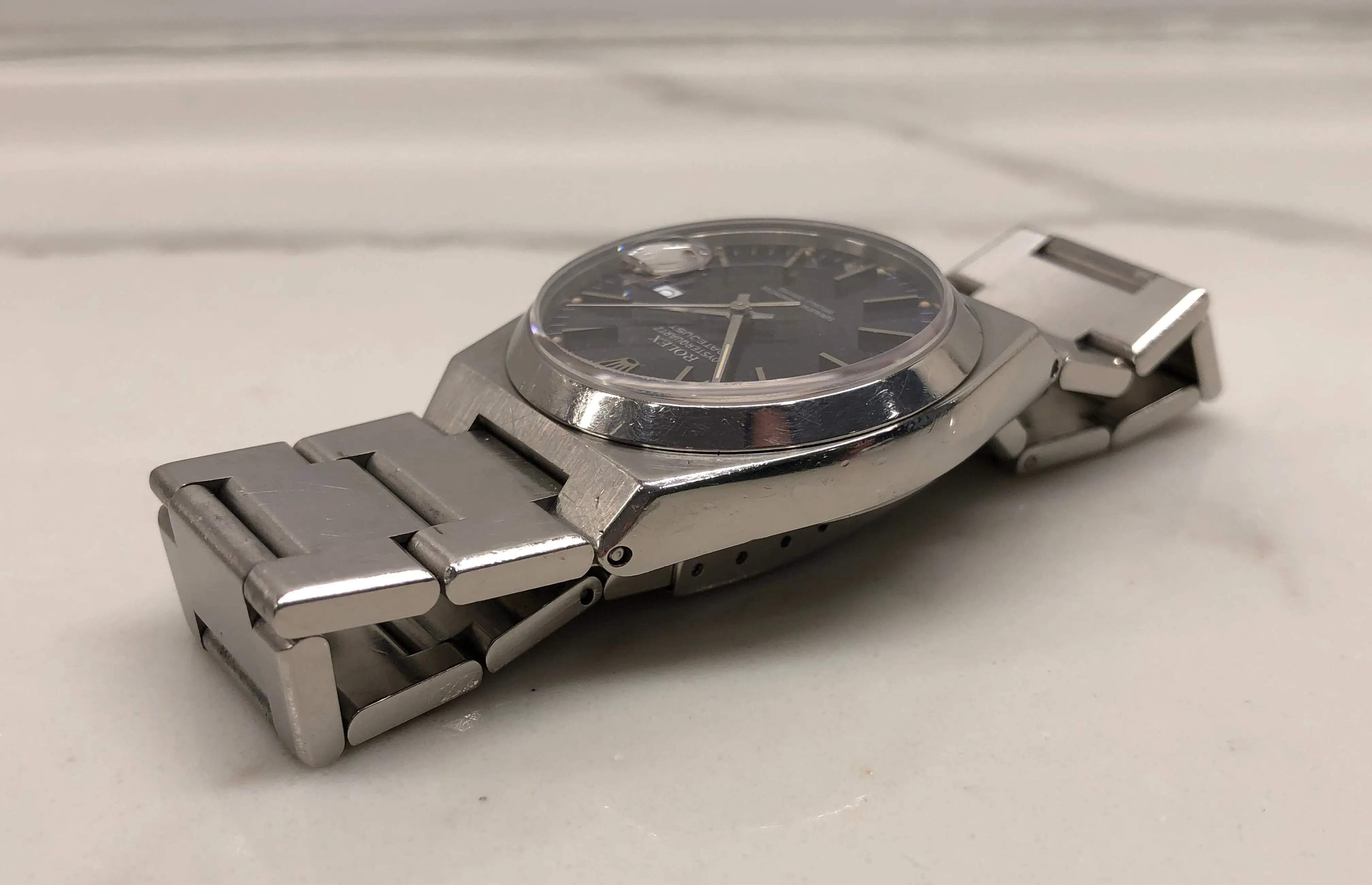 1987 Rolex Datejust Oysterquartz 17000 Tropical Purple Dial Steel Wristwatch