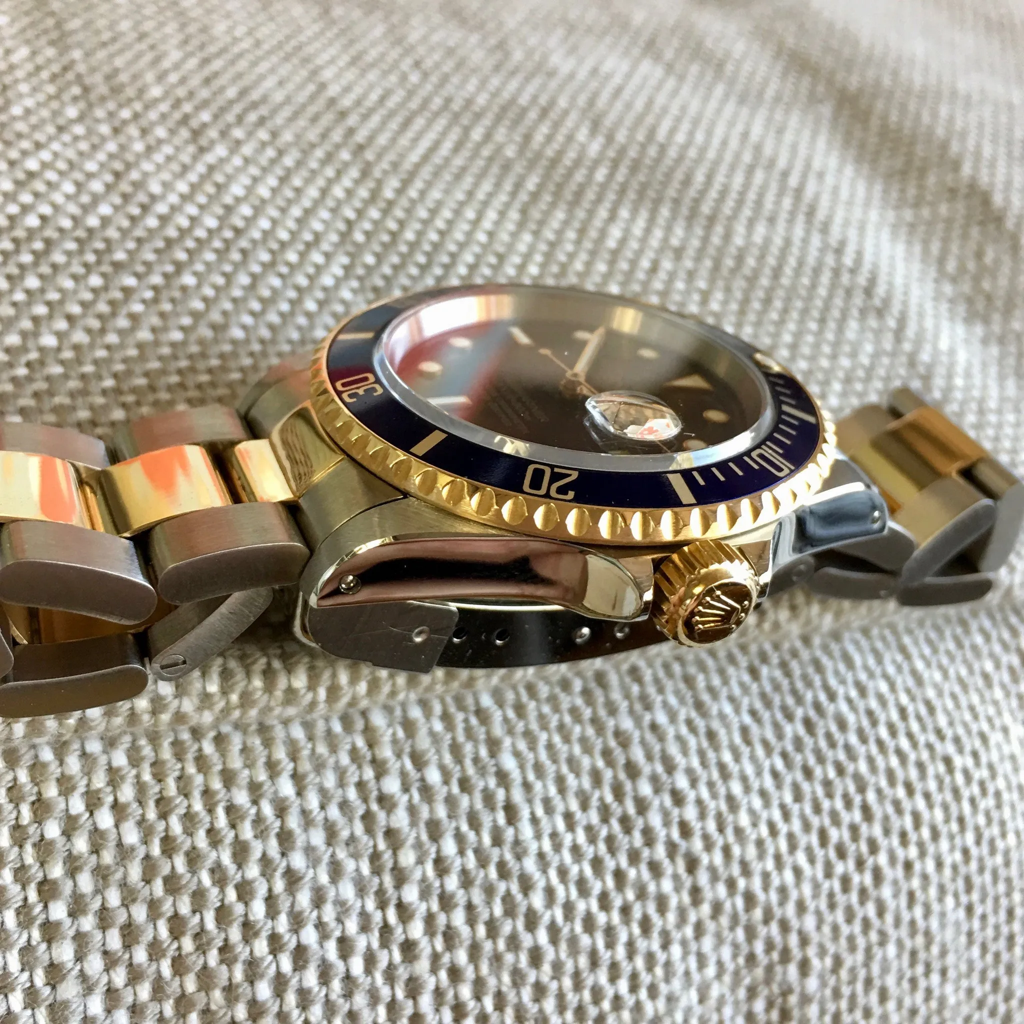 1993 Rolex Submariner 16613 Two Tone Purple Color Change Steel 18K Gold "S" Serial Wristwatch