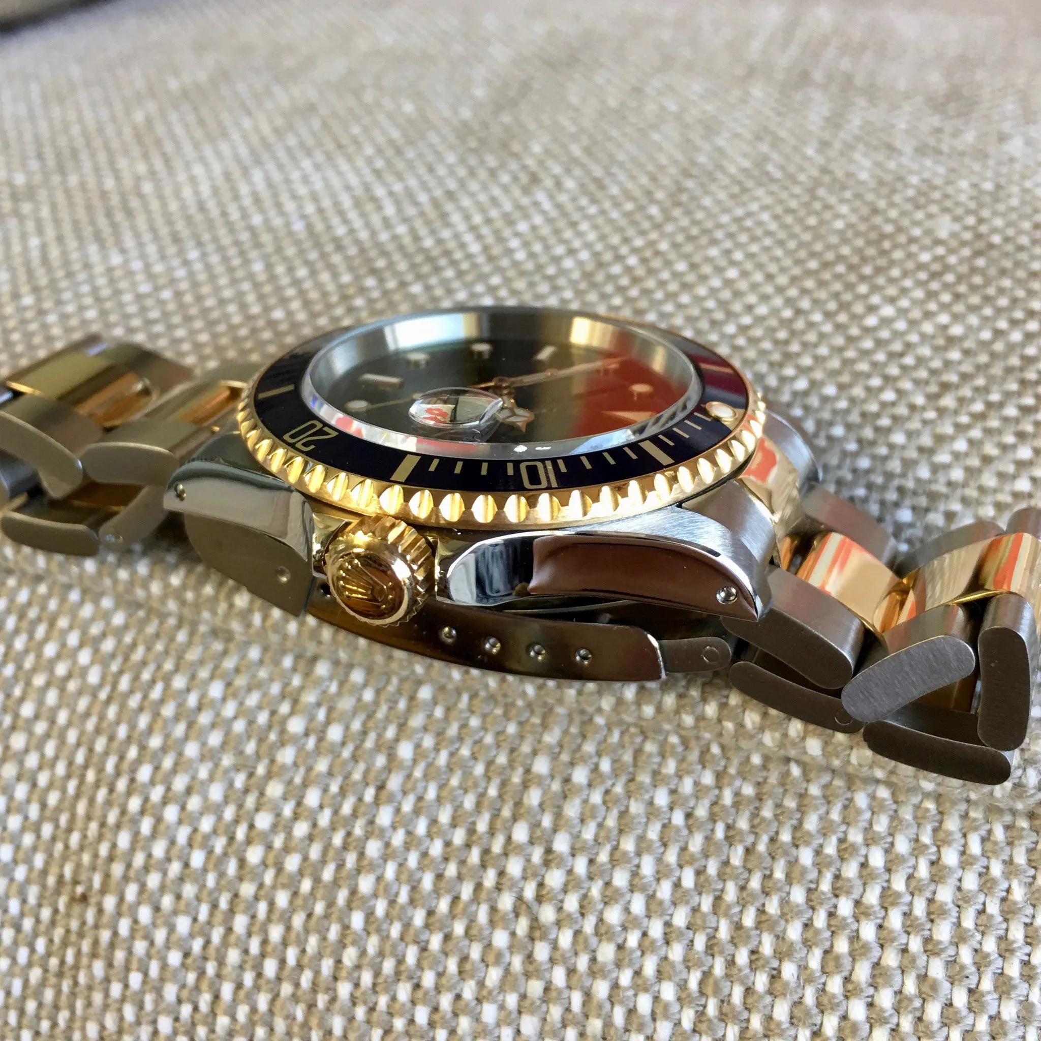 1993 Rolex Submariner 16613 Two Tone Purple Color Change Steel 18K Gold "S" Serial Wristwatch