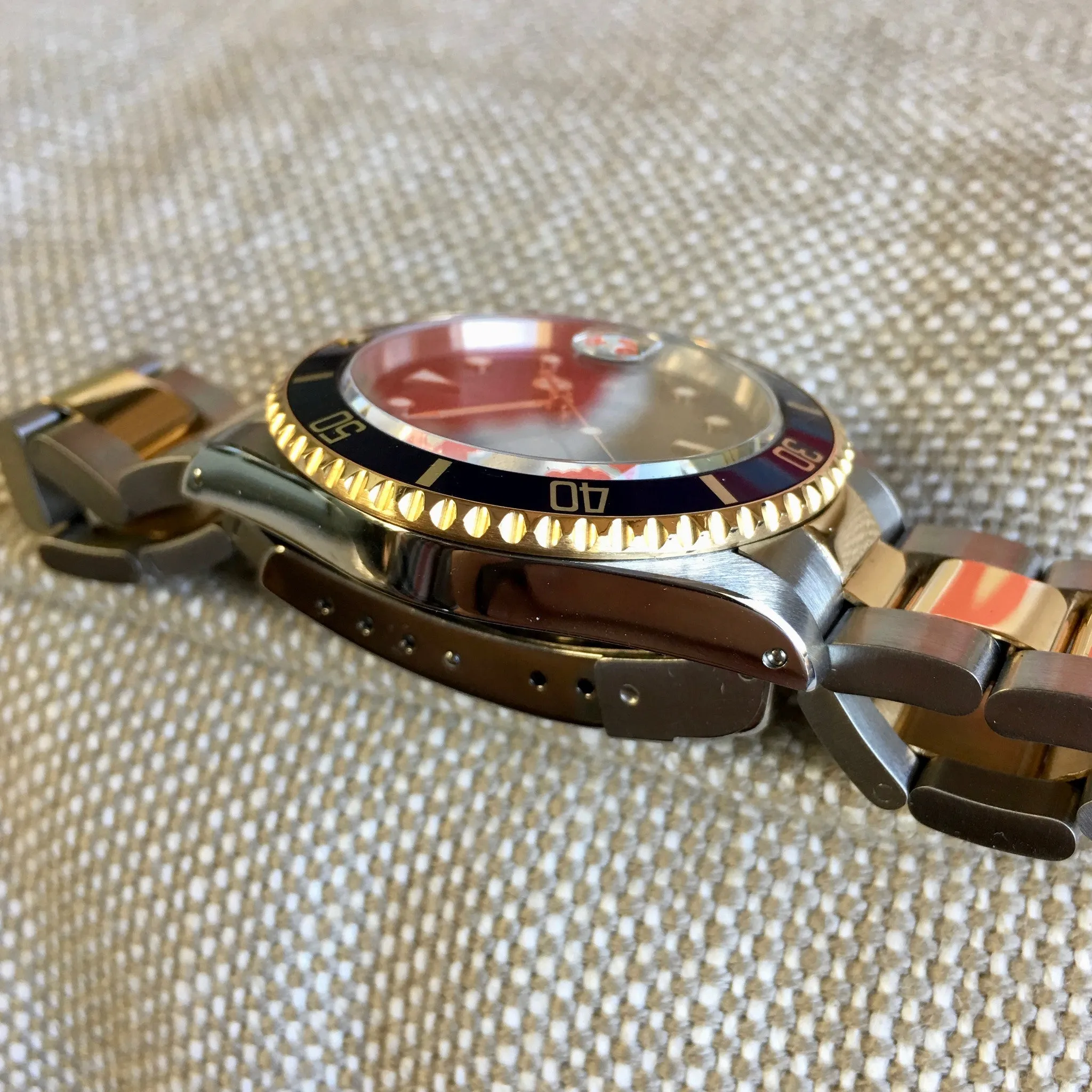 1993 Rolex Submariner 16613 Two Tone Purple Color Change Steel 18K Gold "S" Serial Wristwatch
